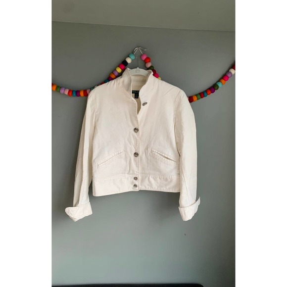 Lauren Jeans Co by Ralph Lauren white denim jacket - Picture 3 of 6